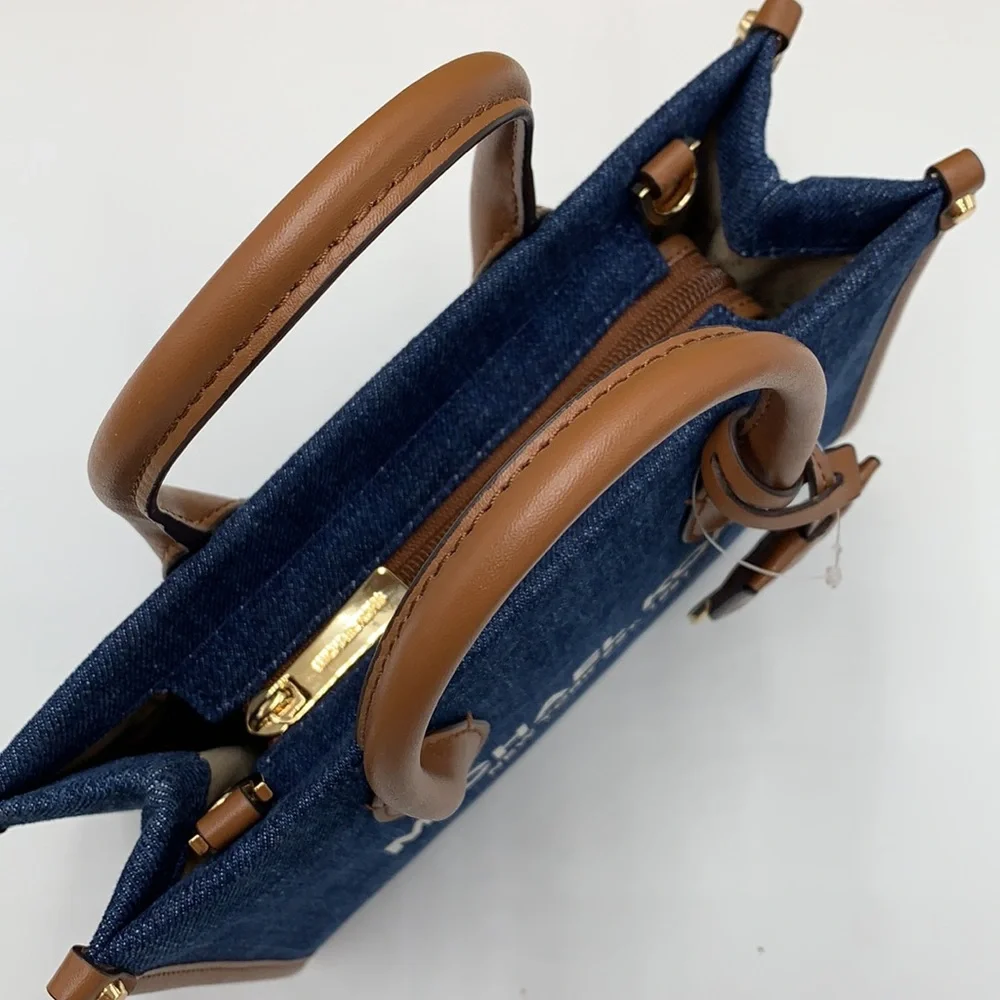 MICHAEL KORS MIRELLA SMALL SHOPPER TOP ZIP XBODY INDIGO COLOR - Picture 10 of 16